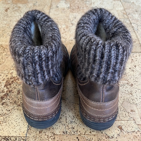 Josef Seibel Lydia Knitted Cuff Ladies Leather Ankle Boots in Moro Combi - Picture 3 of 5